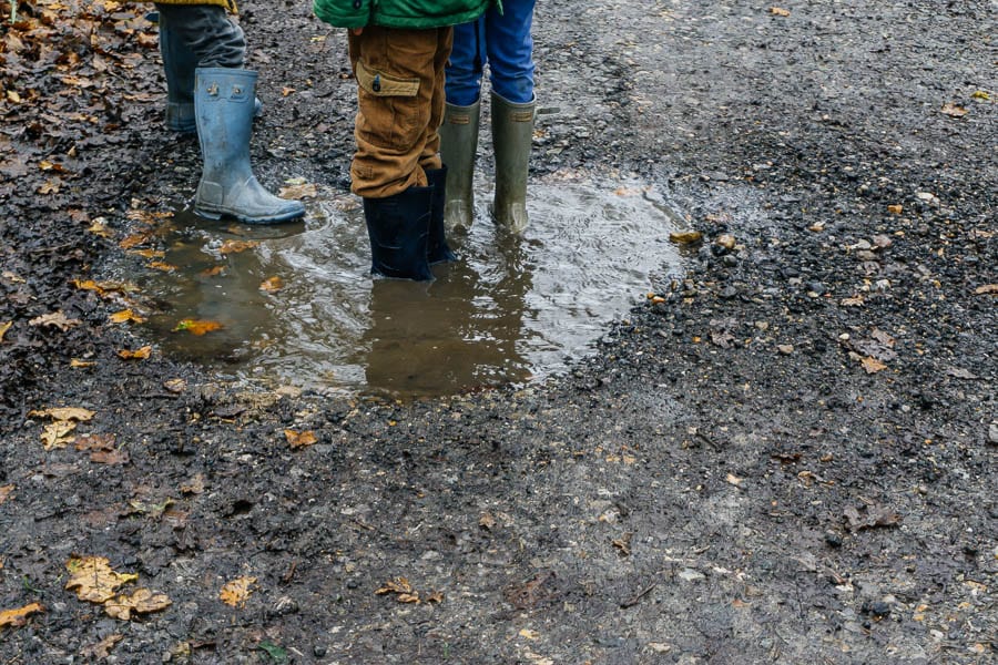 Mud Puddle Walk Dirt and kids