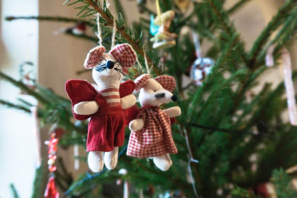 Twin mice Christmas tree decor