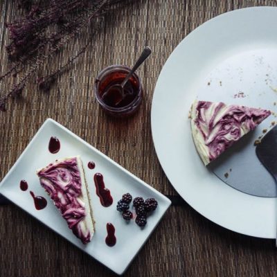 White chocolate cheesecake with blackberry ripple recipe