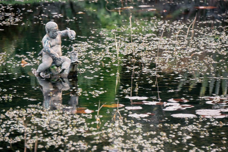 Hever Castle Italian Garden formal pond statue