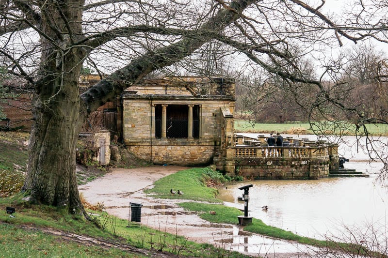 Hever Castle lake and binoculars