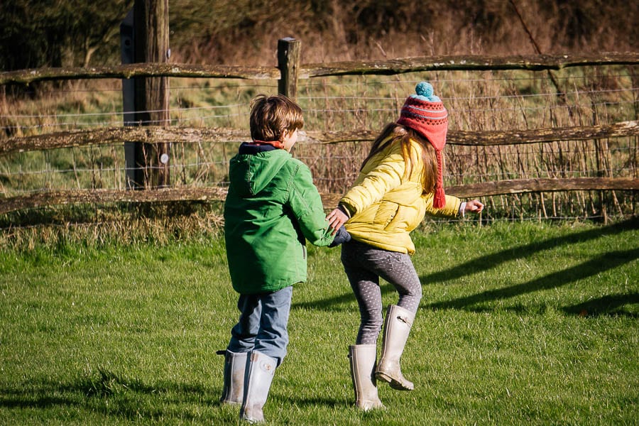 Kids playing in garden