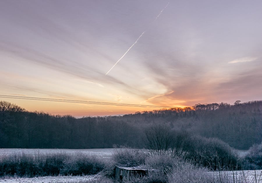 One frosty morning sunrise