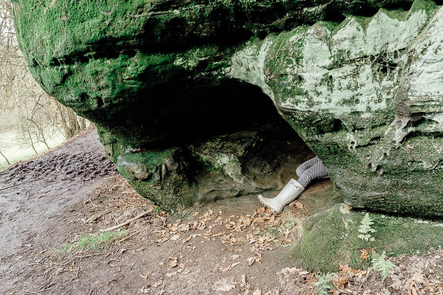 Wakehurst Rock Walk kids in cave