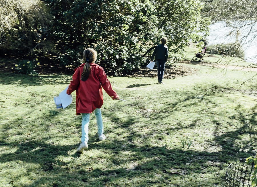 Easter Egg hunt following trail