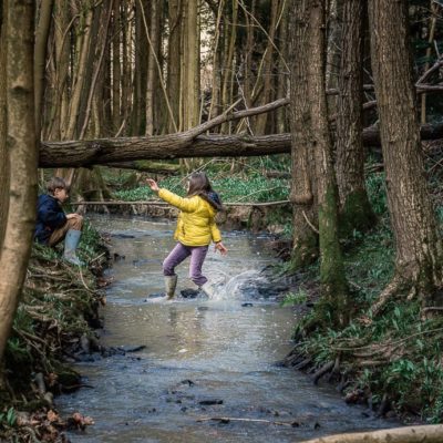 A stream adventure with kids