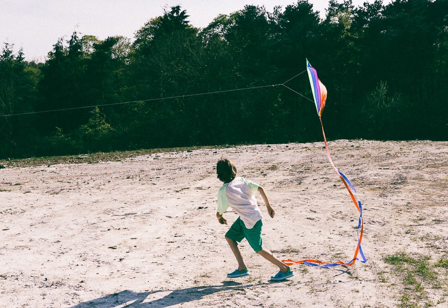 Kite flying catching wind