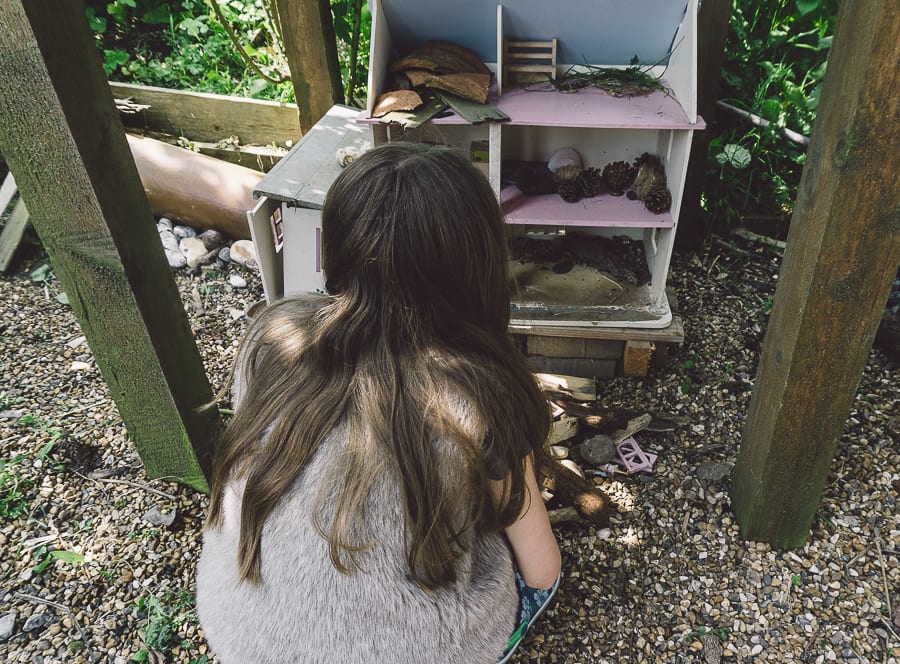 Dolls house turned into bug hotel