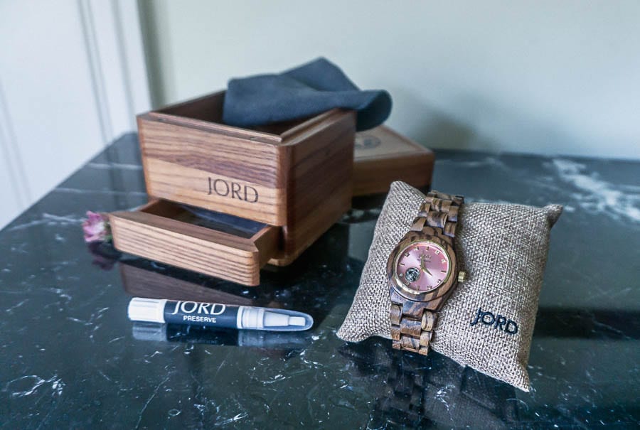 Cora Zebrawood and rose watch