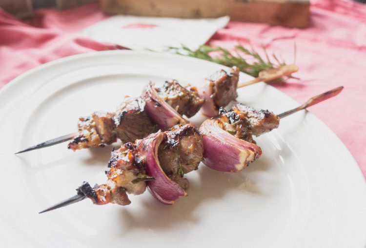 Lamb kebabs dish