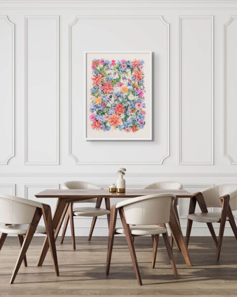 Hope wall floral art dining room